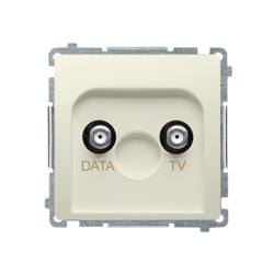 Prise DATA-TV. Deux ports de sortie de type "F", Gamme de fréquences : 5-1000 MHz, beige Kontakt Simon BMAD1.01/12