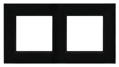 Plaque de finition double, verre noir R-2UGC/32/25 Ospel Aria