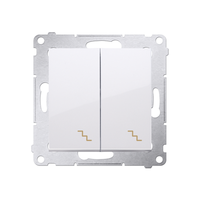 Simon 54 Premium Blanc Interrupteur va-et-vient double avec rétro-éclairage (module), bornes à vis; DW6/2L.01/11