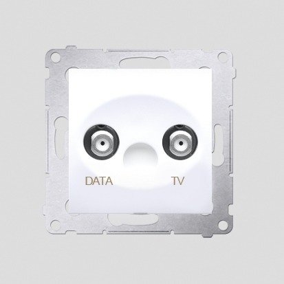 Simon 54 Premium Blanc Prise TV/DATA. deux ports de sortie de type "F", 5-1000 MHz, DAD1.01/11