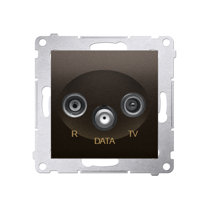 Simon 54 Premium Marron mat Prise R/TV/DATA (modulaire), DAD.01/46