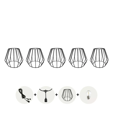 Abat-jour pour kit CRETE - LS D1 BLACK - 5 pièces